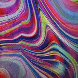 Polyester Spandex Volcano Abstract Rainbow Fabric 60"