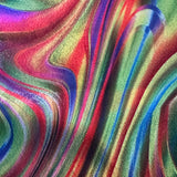 Polyester Spandex Volcano Abstract Rainbow Fabric 60"