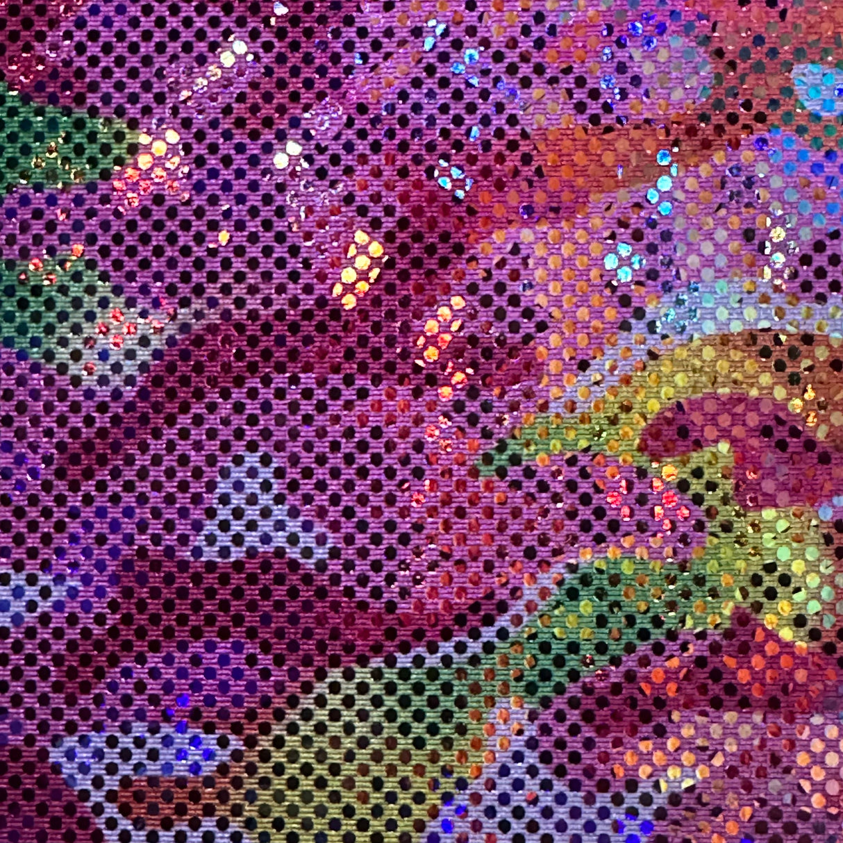 Poly Spandex Shattered Camouflage Hologram Fabric