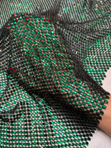 Luxury Rhinestone Mesh Emerald Green