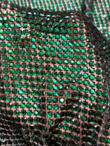 Luxury Rhinestone Mesh Emerald Green