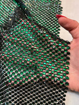 Luxury Rhinestone Mesh Emerald Green