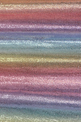 Rainbow Glitz Polyester Mesh Fabric - Rainbow Horizontal Stripes, 52/54" Width