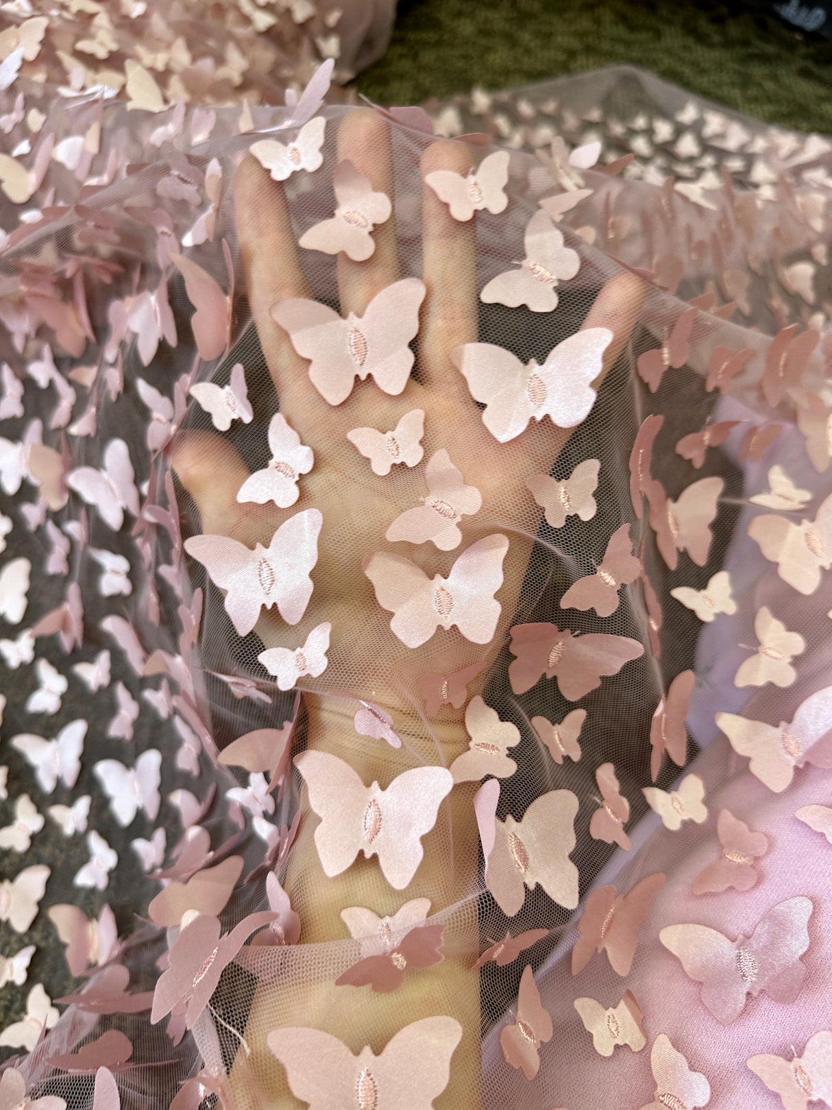 Blush 3D Butterfly Lace
