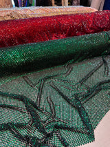 Luxury Rhinestone Mesh Emerald Green