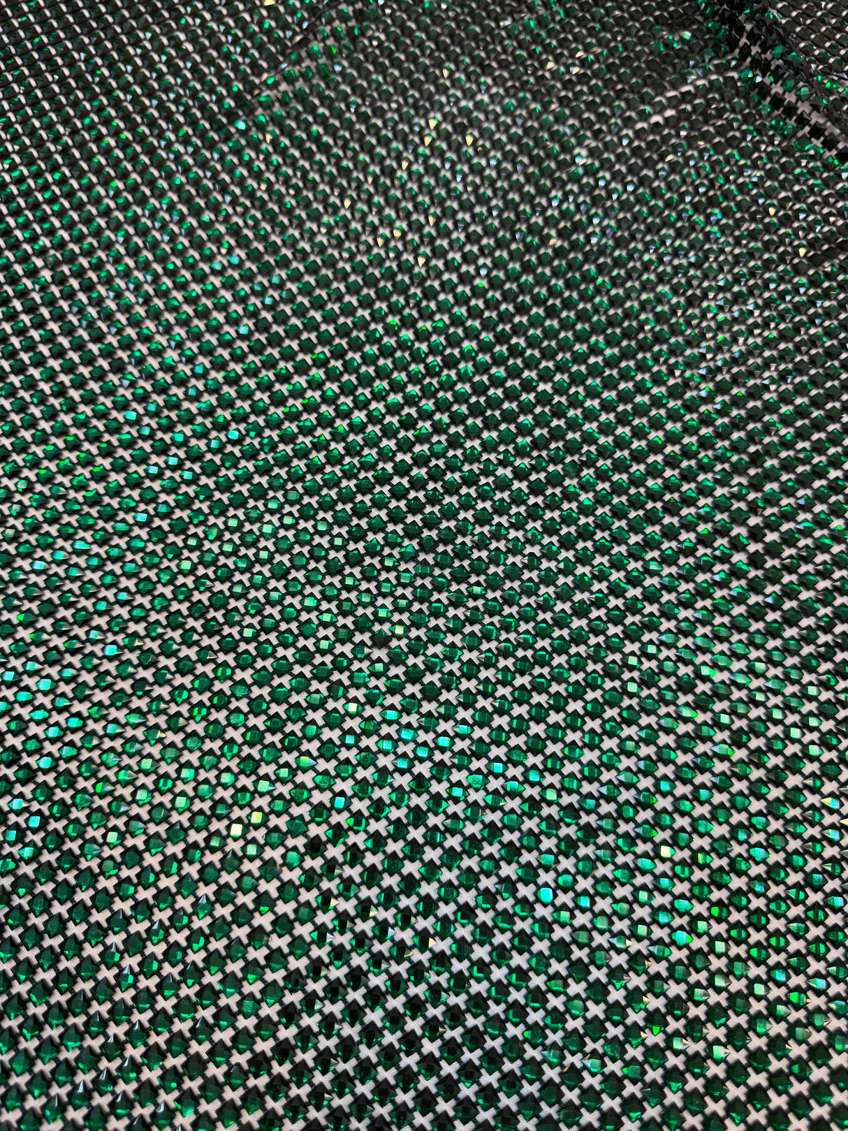 Luxury Rhinestone Mesh Emerald Green