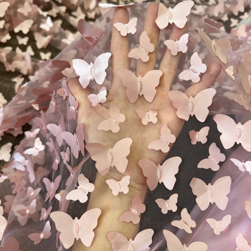 Blush 3D Butterfly Lace