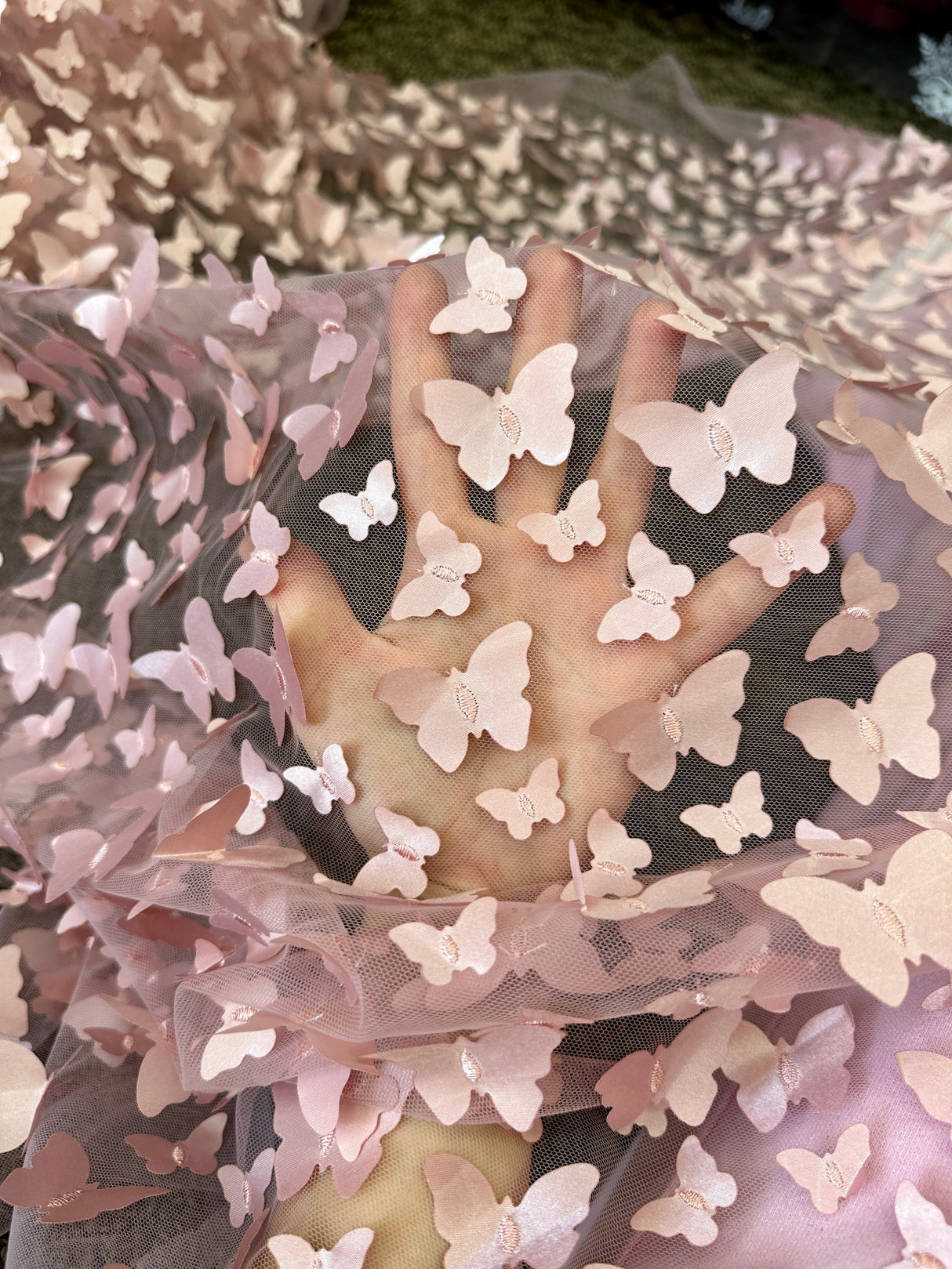 Blush 3D Butterfly Lace
