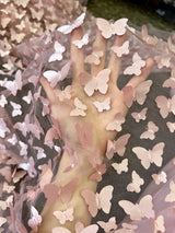 Blush 3D Butterfly Lace