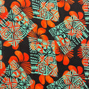 Rayon Fabric Hibiscus Geometric Floral Design