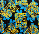 Rayon Fabric Hibiscus Geometric Floral Design