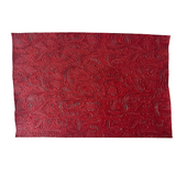 Western Floral PU Faux Leather Vinyl Fabric - Western Floral Pattern, 56" Width (1 Yard)