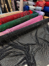 Black Luxury Rhinestone Mesh