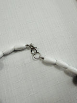 Polynesian Samoan Ula Nifos Necklace - White, Brown Beaded Design (1 Piece)