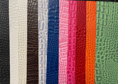 Kiss Fuchsia Aqualine Marine Crocodile Vinyl Fabric,