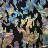 Polyester Spandex Camouflage Fabric 4-Way Stretch Black 60"