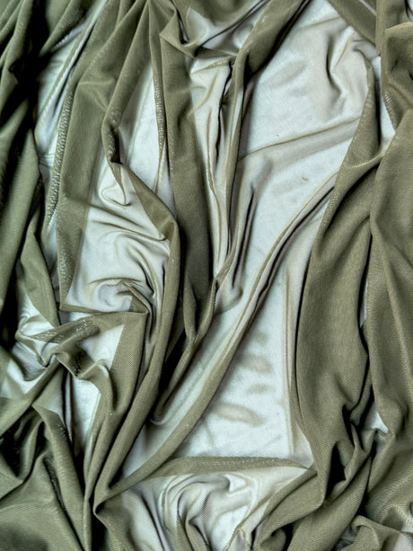 Army Green 4-Way Stretch Power Mesh