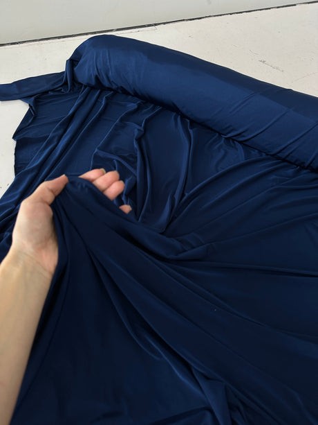 Shiny Navy Double Brushed DTY Jersey