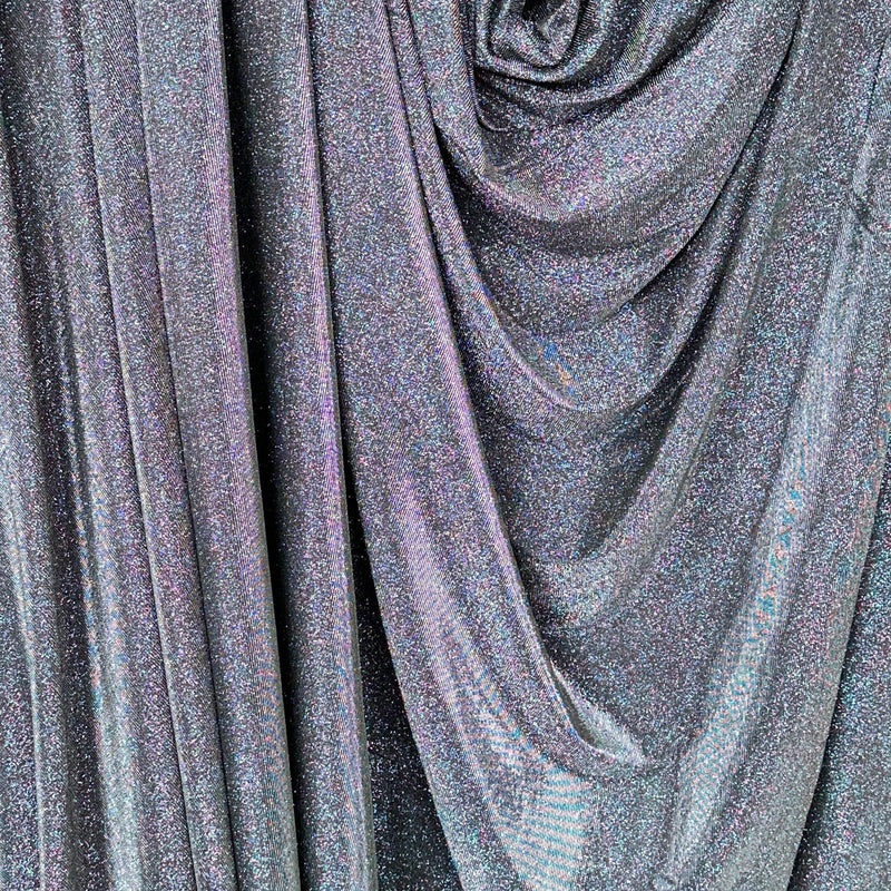 Silver Iridescent Stretch Metallic Lurex