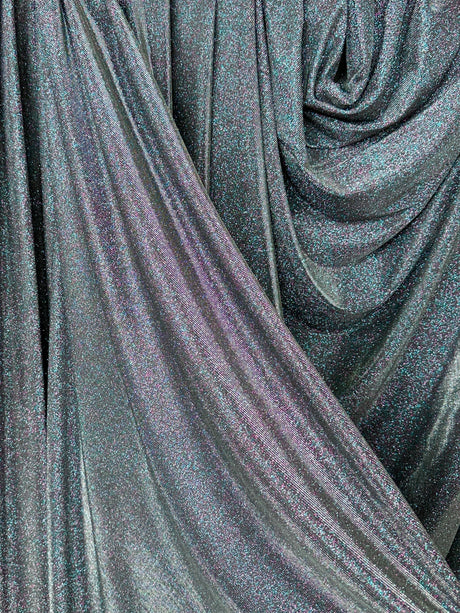 Silver Iridescent Stretch Metallic Lurex