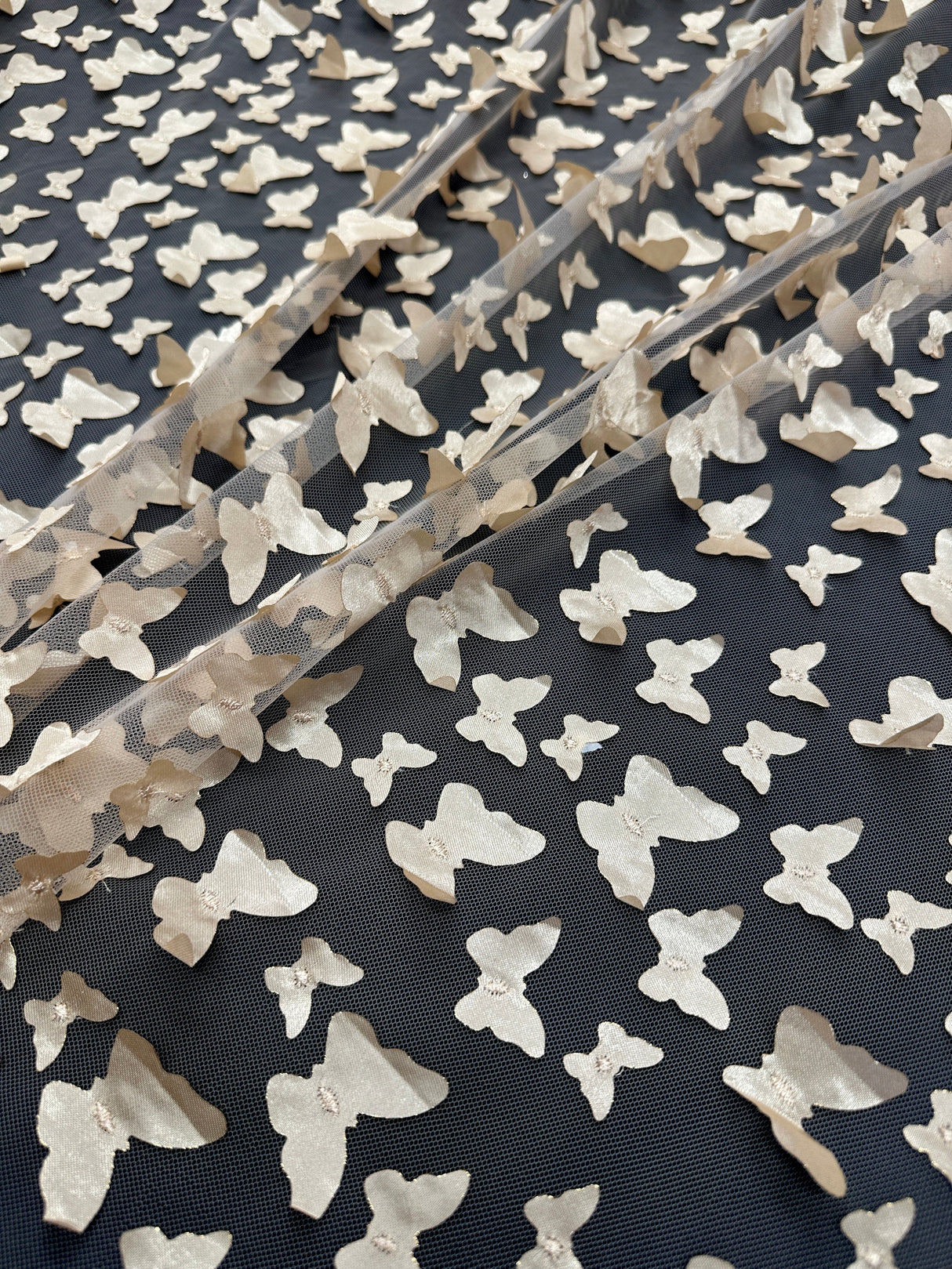 3D Butterfly Lace Gold Champagne