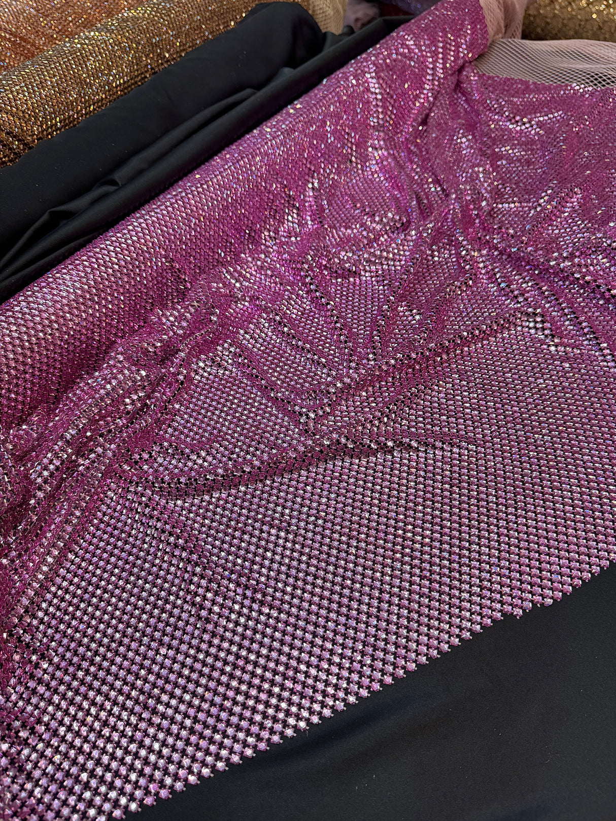 Rhinestone Mesh Pink