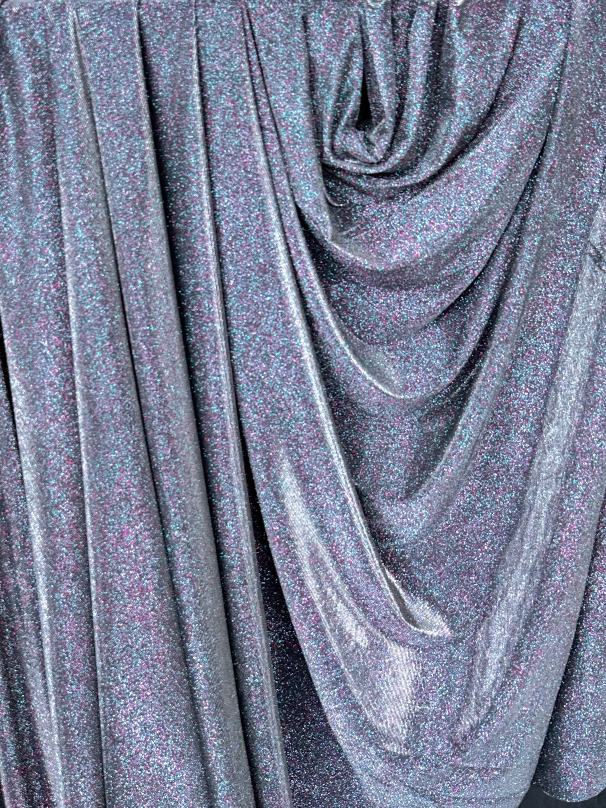 Silver Iridescent Stretch Metallic Lurex