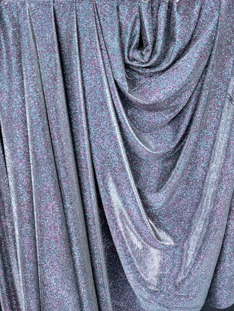 Silver Iridescent Stretch Metallic Lurex