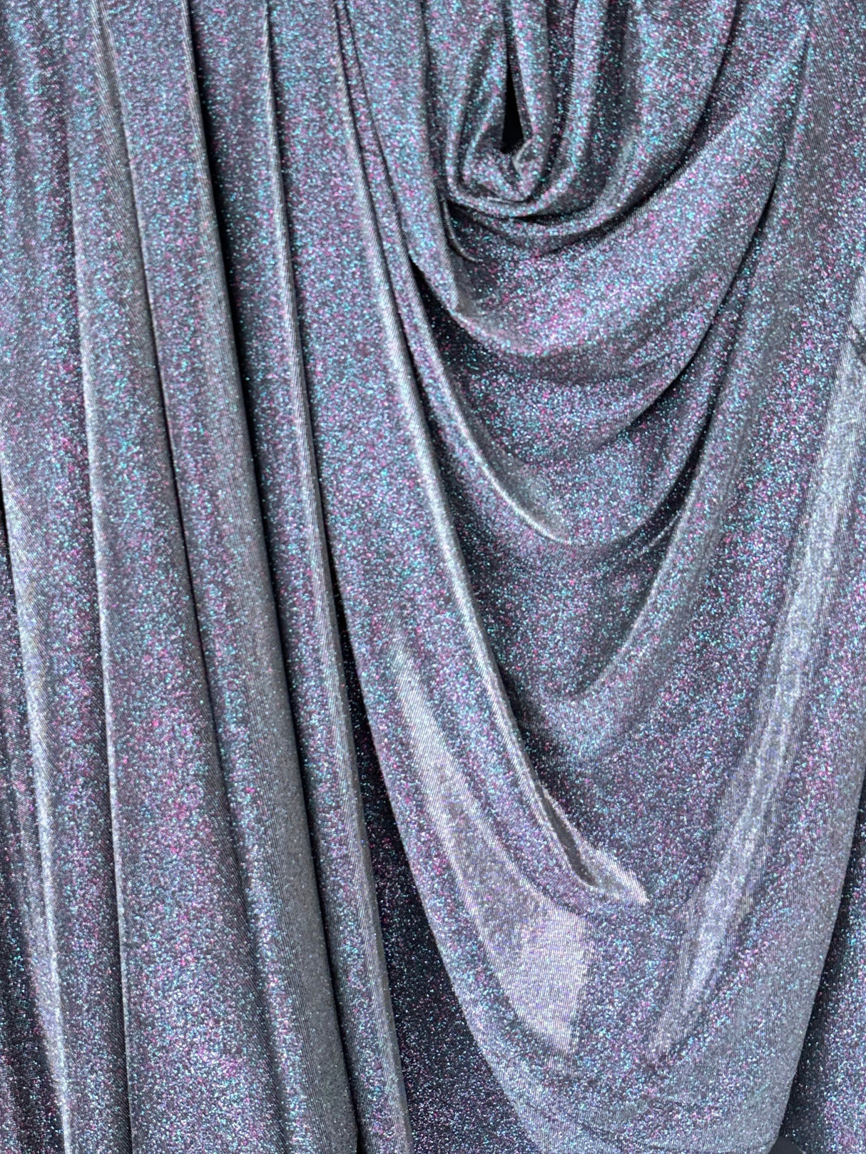 Silver Iridescent Stretch Metallic Lurex
