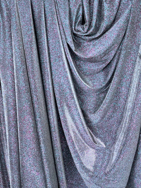 Silver Iridescent Stretch Metallic Lurex