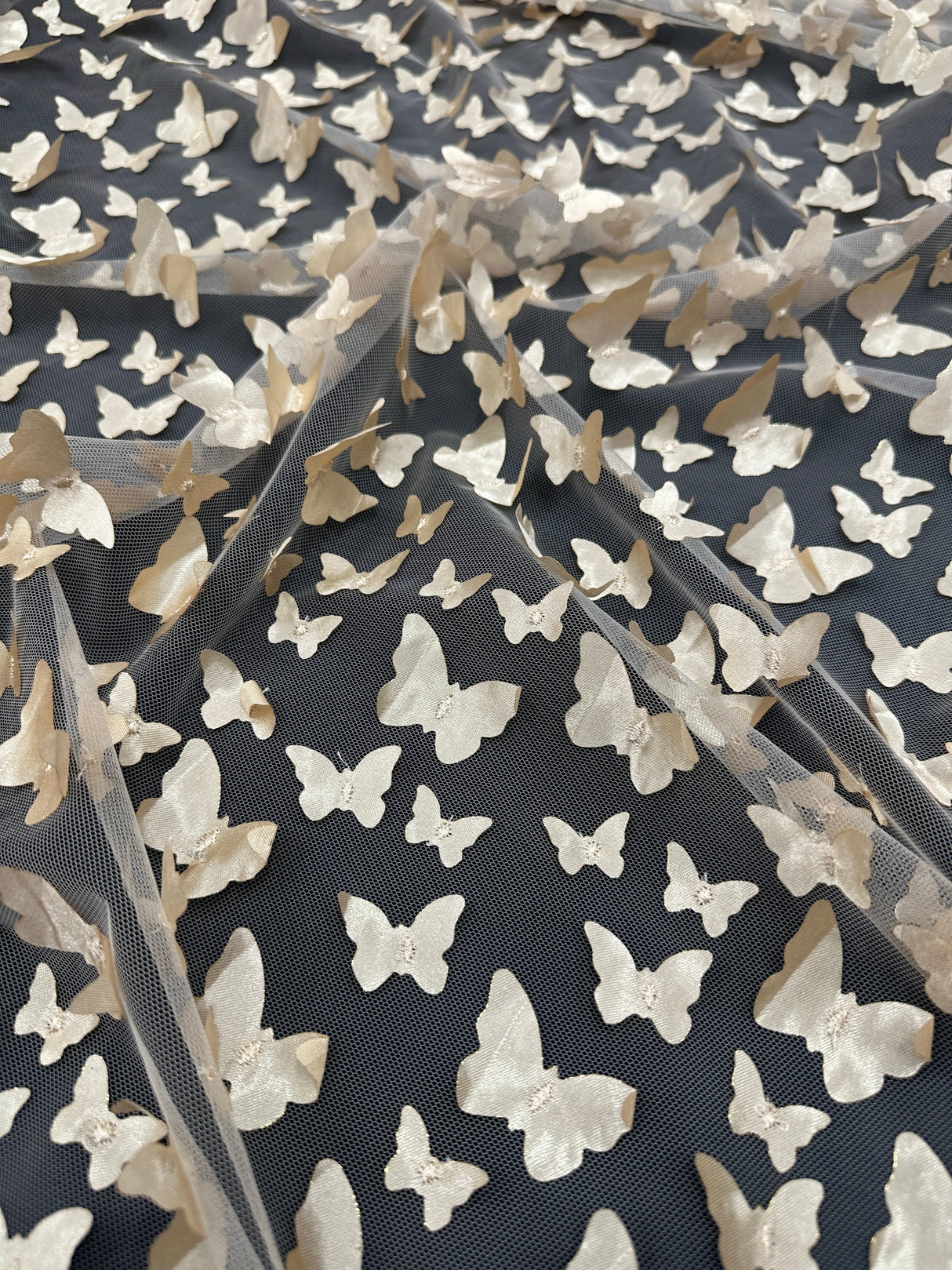 3D Butterfly Lace Gold Champagne