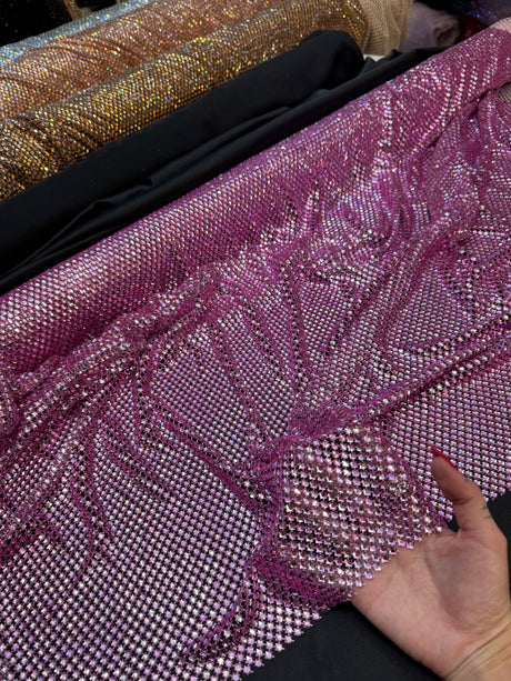Rhinestone Mesh Pink