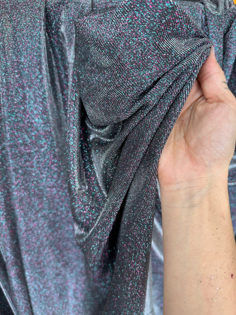 Silver Iridescent Stretch Metallic Lurex