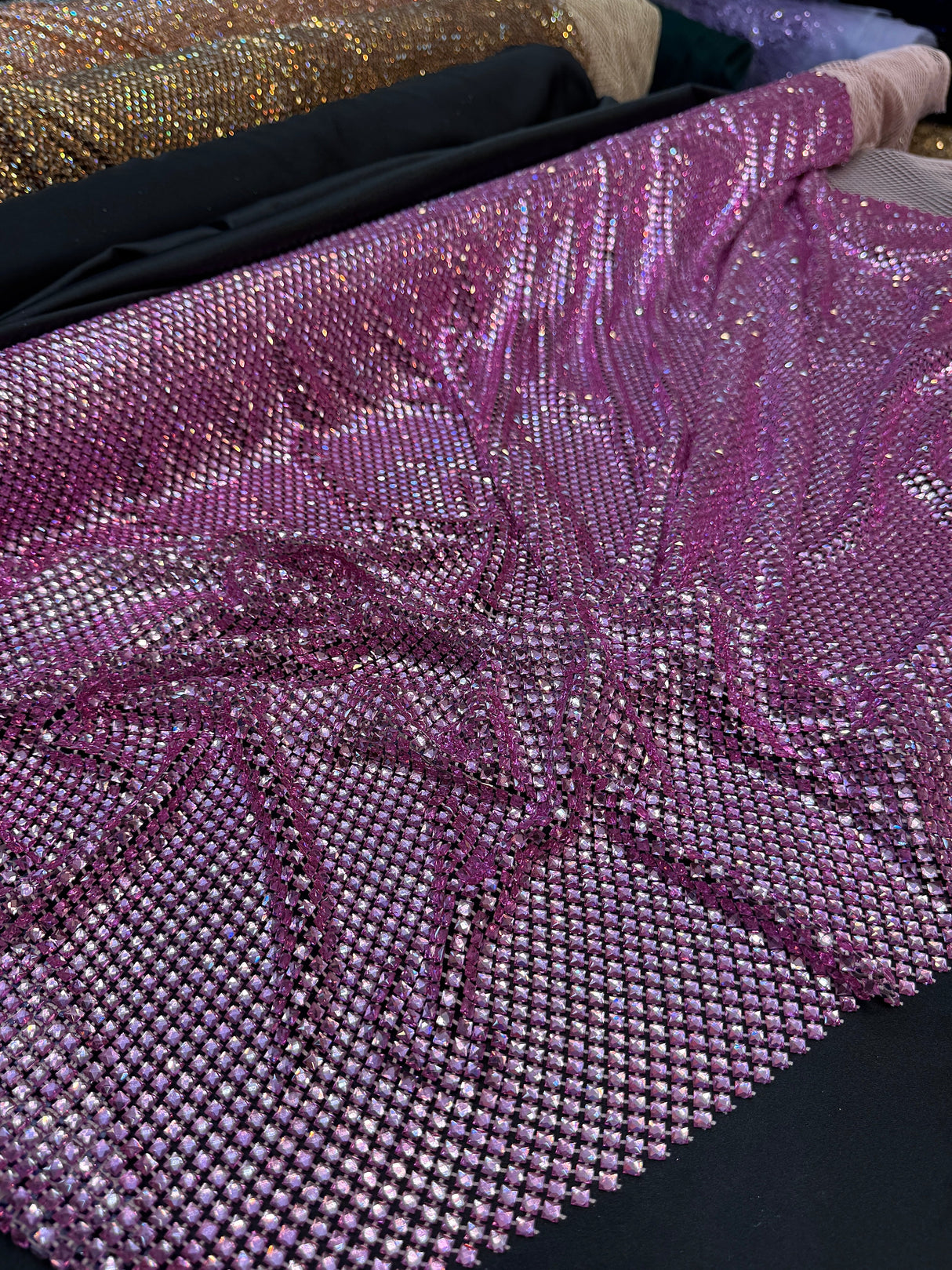 Rhinestone Mesh Pink