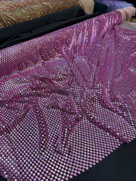 Rhinestone Mesh Pink