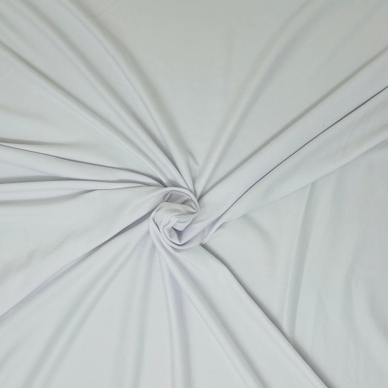 1 Yard White Heavy DBP DTY Brushed Knit Fabric Double Sided 225 GSM 60 Inch Width