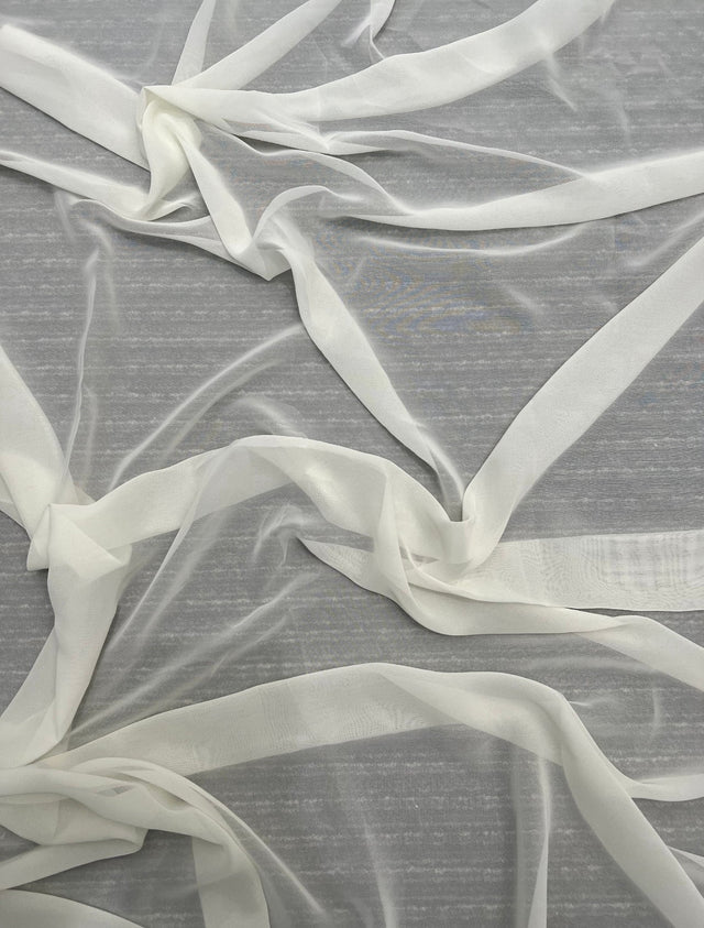 Ivory Shimmer Chiffon