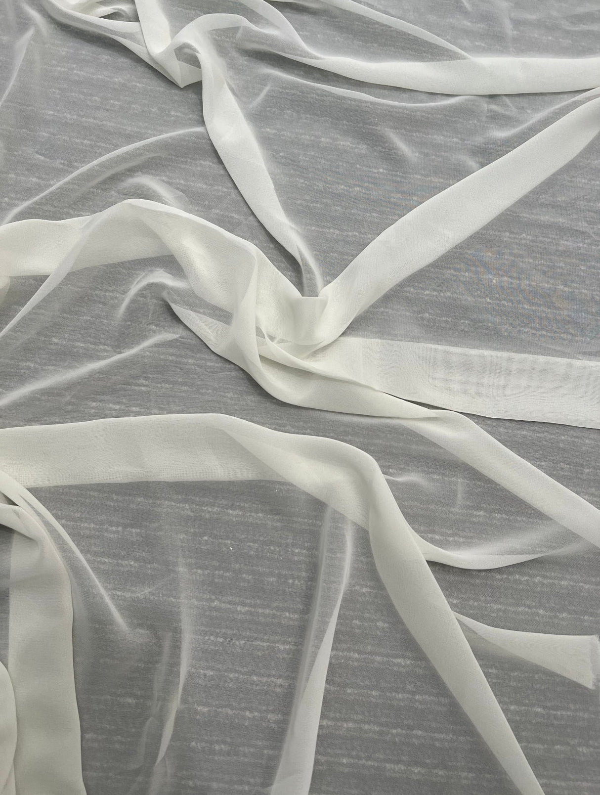 Ivory Shimmer Chiffon