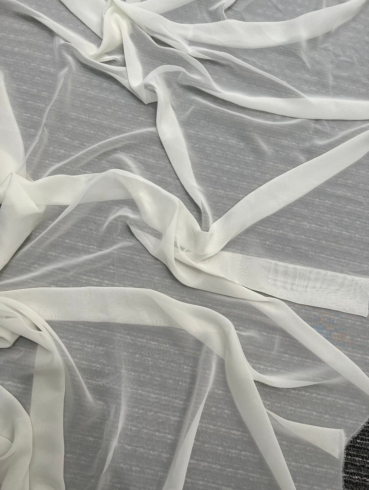 Ivory Shimmer Chiffon