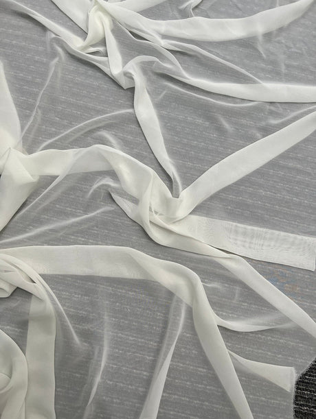 Ivory Shimmer Chiffon