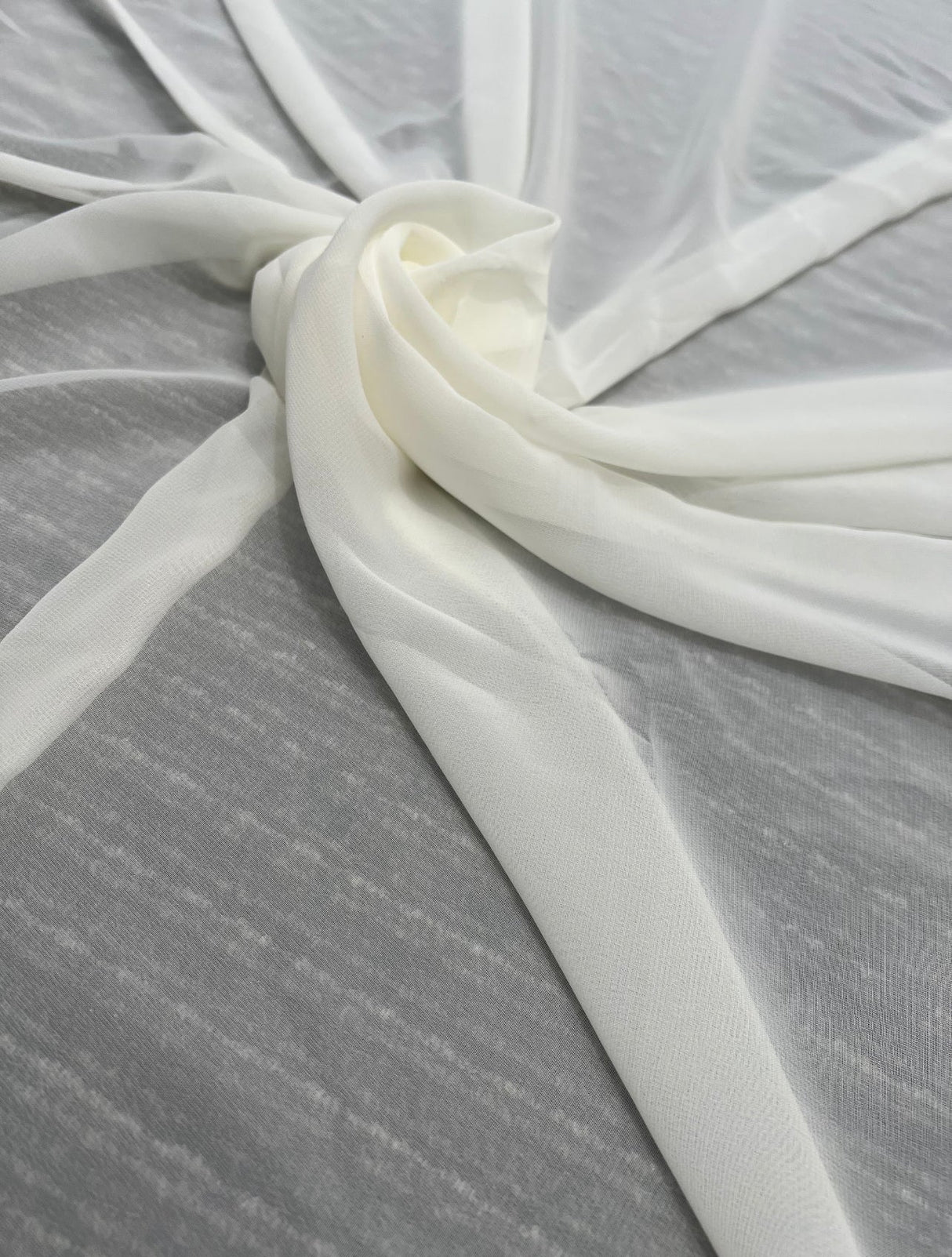Ivory Shimmer Chiffon