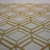 Mosaic Floral Leaf Lines Faux Fur Fabric - Soft Print Cozy Area Rug, Yellow, 5' 3" X 7' 5" (1 Piece)
