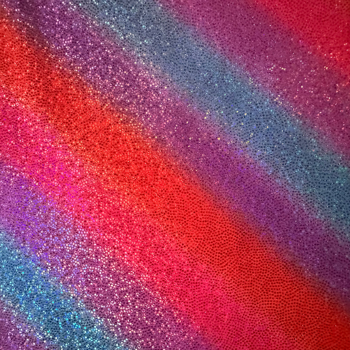 Polyester Spandex Irregular Stripe Rainbow Fabric