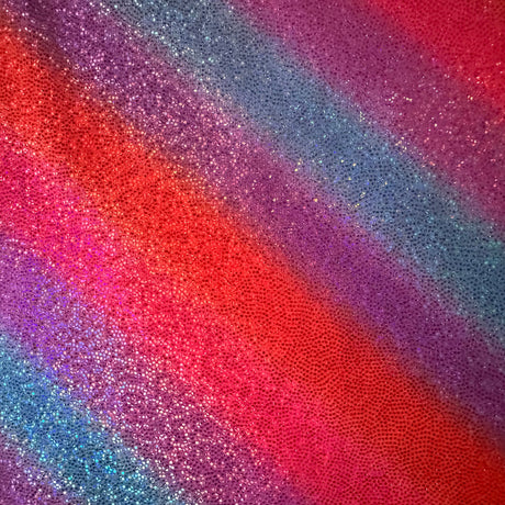 Polyester Spandex Irregular Stripe Rainbow Fabric