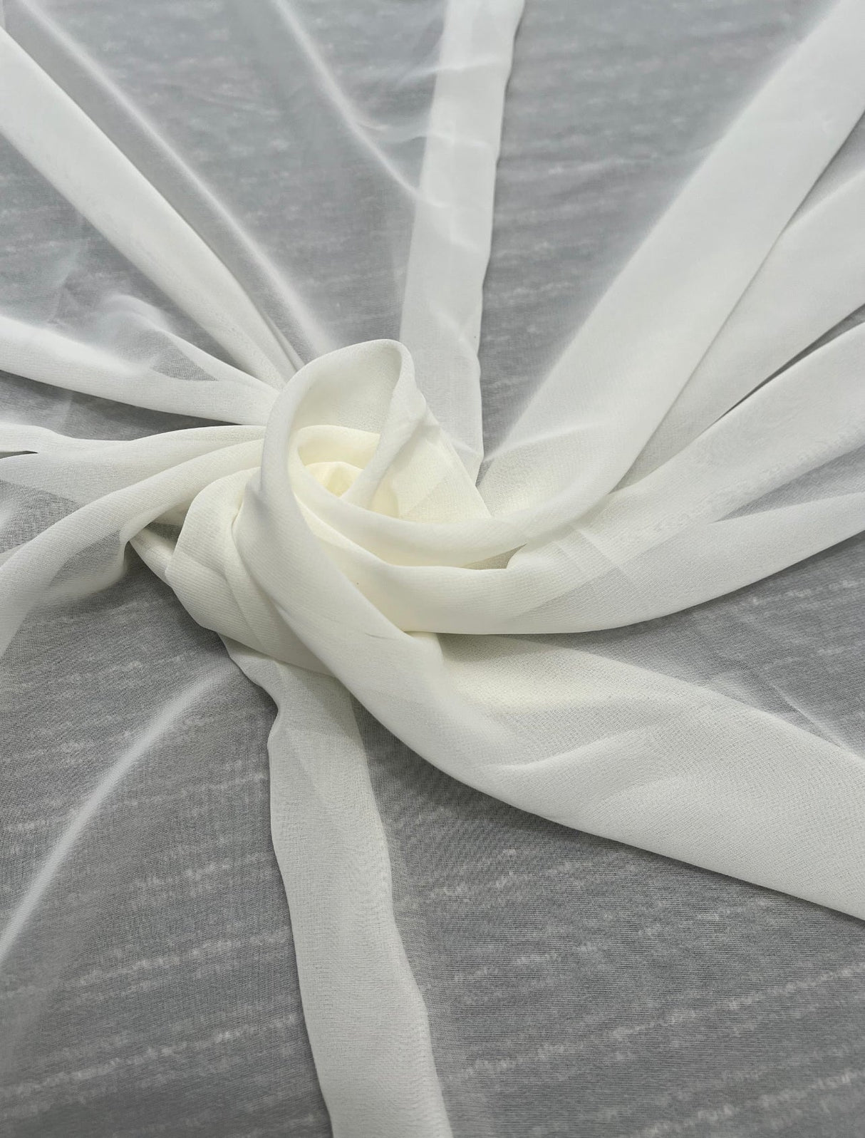 Ivory Shimmer Chiffon