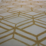 Mosaic Floral Leaf Lines Faux Fur Fabric - Soft Print Cozy Area Rug, Yellow, 5' 3" X 7' 5" (1 Piece)