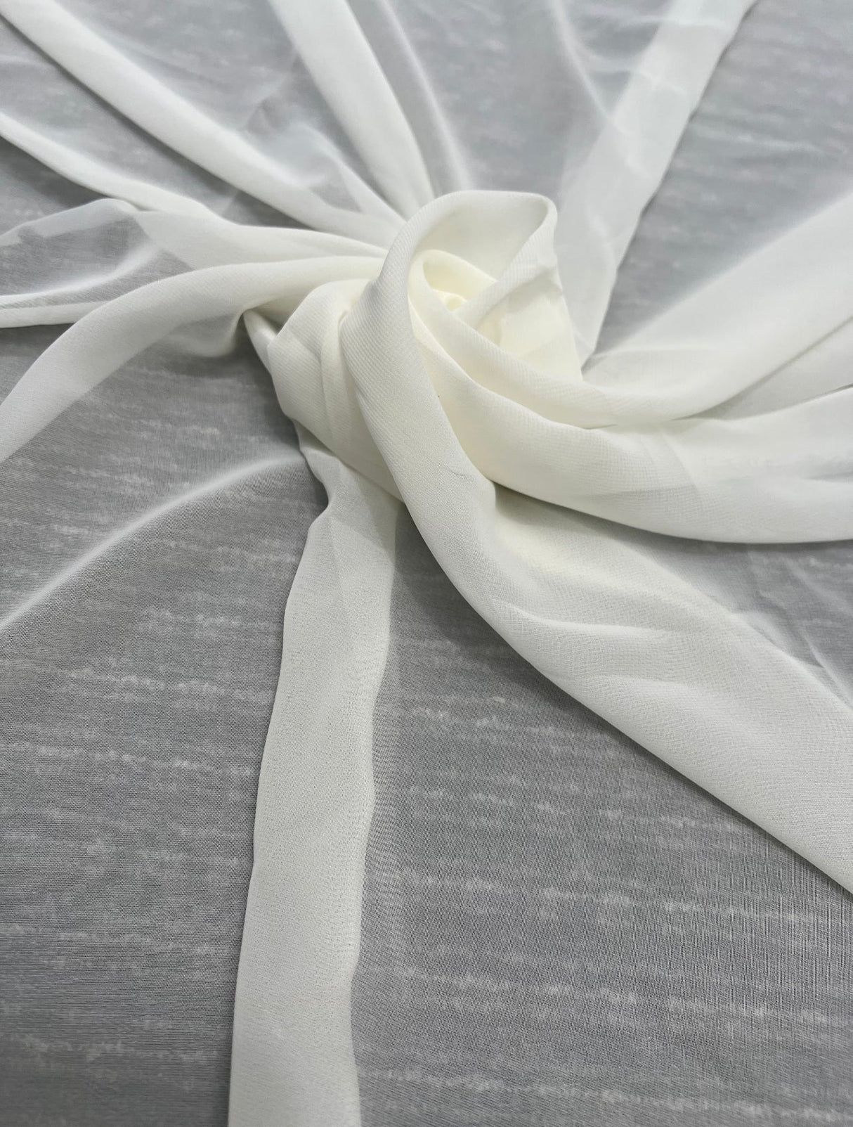 Ivory Shimmer Chiffon