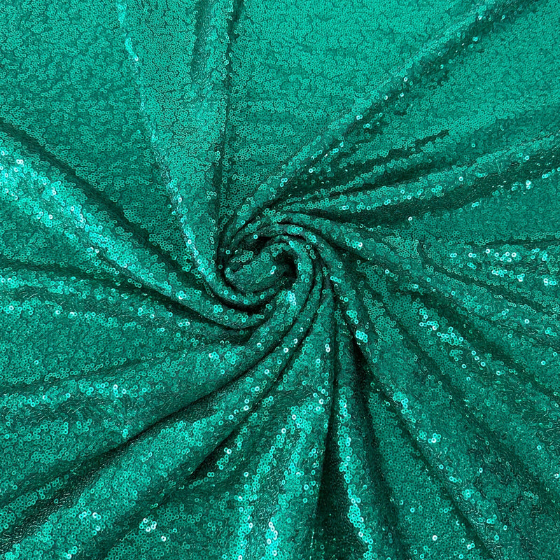 Stretch Sequin on Mesh Teal Green