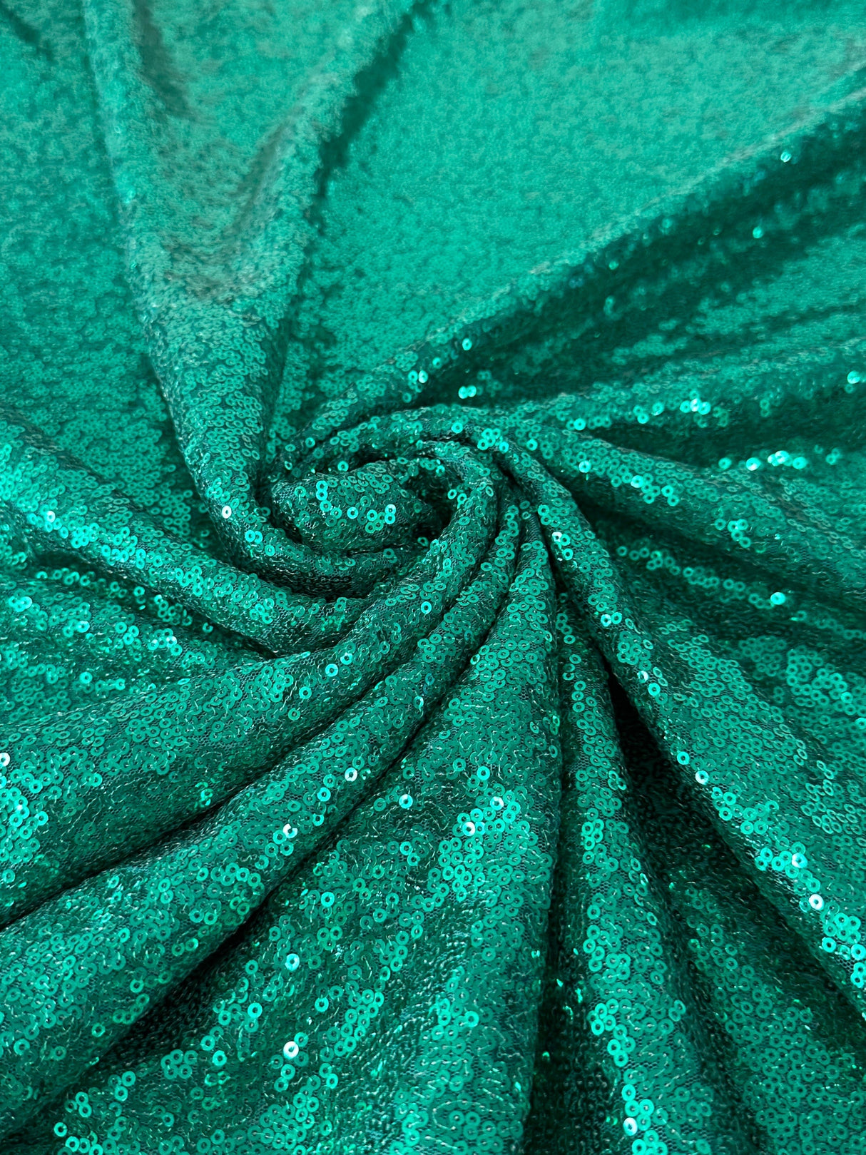 Stretch Sequin on Mesh Teal Green