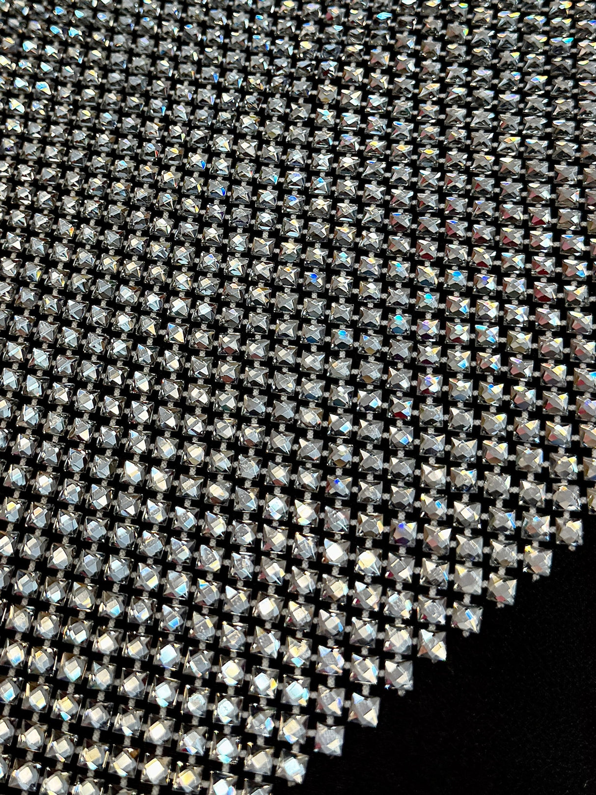 Luxury Rhinestone Mesh Silver